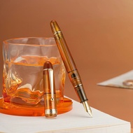 Asvine V126 Pengisian Vakum Fountain Pen Ef/f/m Nib, Coklat Lutsinar Cantik/ Biru Matte, Set Tulisan