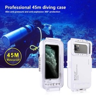 (In Stock) PULUZ 45Mกันน้ำDiving Housingภาพวิดีโอใต้น้ำเคสสากลสำหรับiPhone 12 Series iPhone 11 Serie