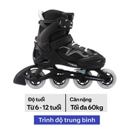 OXELO Kids' Inline Fitness Skate Fit3 - Black/Khaki