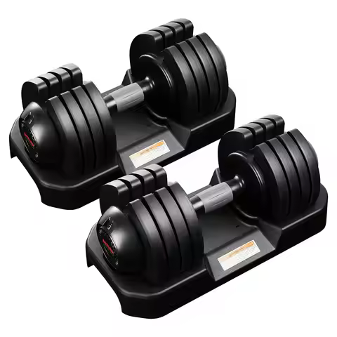 Rubber Coated Adjustable Dumbbells 25LBS/52LBS - Single/Pair with Locking Mechanism for Custom Worko
