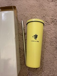 Comebuy tea 珍珠奶茶 💛 環保保溫杯 連專用鐵飲管