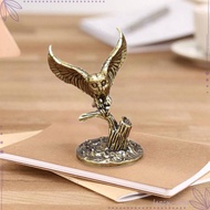 [LszcxMY] Brass Owl Statue Desk Topper Tea Pet Artware Craft Animal Collectible