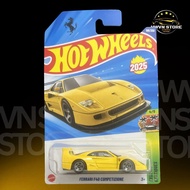 Yellow Hotwheels Ferrari F40 model car