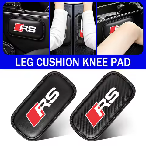 Car Elbow Rest Pad Center Console Leg Mat PU Leather Knee Cushion For Audi S RS SLINE ABT Quattro AR