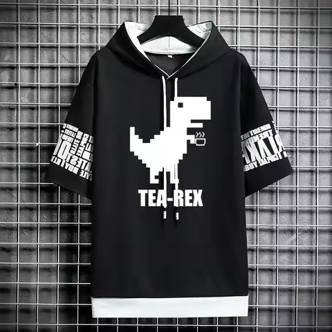 T Shirt for Men Clothing Streetwear Hoodies Korea 반팔티 Hat T-shirt Print Oversized Graphic Casual Tsh