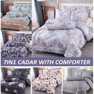 Cadar Queen With Comforter Premium Quality Flower Comforter/ Quilt Set Queen/ King Bedding Set