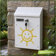 [AlmenclafdMY] Decorative Outdoor Wall Mailbox Sun Pattern Vintage Galvanized Secure Parcel Holder M