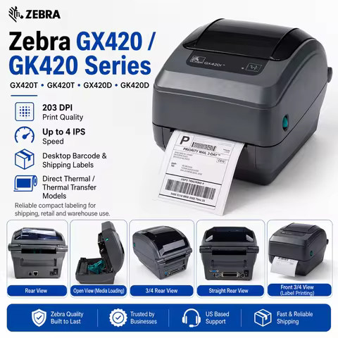 ZEBRA GX420T GK420T GX420D GK420D desktop barcode printer Thermal Transfer Desktop Printer 203dpi