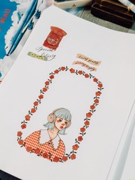 紅格子女孩 甜蜜a5尺寸信封袋 8入組