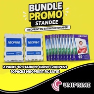 NEOPRINT 4R RC SATIN PHOTOPAPER 10 PACKS + 4R STANDEE CURVE 2PACKS