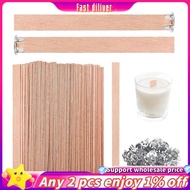 120Pcs Thick Wooden Candle Wicks, 5.1x0.5 Inch Natural Smokeless Wood Wicks for Candle Making