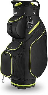 Golf Cart Bag 14 Dividers Top Clubs Organizer Lightweight with Cooler Pouch, Dust Cover and Backpack Strap