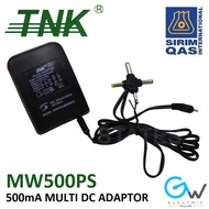 [SIRIM] TNK MW500PS 3V-12V 500mA Universal AC/DC Adapter