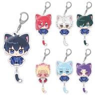 Blue Lock Acrylic keychain with cat ear pattern Michael Kaiser Sae Itoshi Hiori Yo Karasu Aiku Chibi