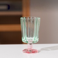 Glass Color Blocked Flower Summer Dwarf Dessert Cup Ice Cream Cup Coffee Milk Yogurt Birds Nest Ice