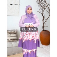 [Cosyco] Maya – Baju Kurung Labuh Floral Sepasang, Material Korean Crepe, Saiz Plus Size Wanita