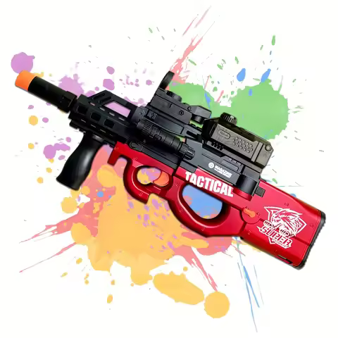Large Gel Splatter Electric Blaster P90 - Automatic & Manual Modes - High Speed - Long Range - for A