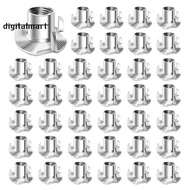 100pcs 1/4-20 Nuts, 4 Prong T-Nuts Threaded Nuts 1/4-20 Inch for Woodworking, Furniture, Rock Climbi