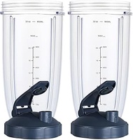 Upgrade Blender Cups Fit for Nutribullet 600w/900w, Replacement Parts 32oz Cups with Flip-Top To-Go-