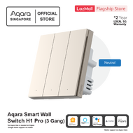 AQARA Smart Wall Switch H1 Pro Gold (Triple Gang / Rocker) Support Apple HomeKit Alexa (Smart Light