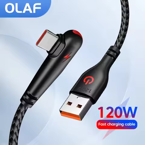 OLAF 2m USB Type C 90 Degree Fast Charging usb c cable Type-c data Cord Charger usb-c For Samsung S8