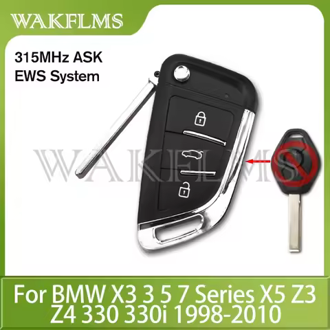 For BMW EWS X3 X5 Z3 Z4 325 525 Series Keyless Entry Transmitter 315MHz 433MHz ID44 PCF7935 Upgraded