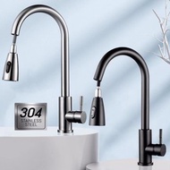 Kitchen Faucet 304 Stainless Steel Taps 360° Rotation Pull Out Faucet Sink Water Tap Flexible Basin 