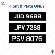 Car Number Plate 2D / Nombor Plat Kereta / Auto Car Plate / Tulisan Tanam