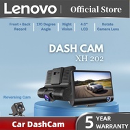 Lenovo Original Dash Camera For Car DashCam Front And Back Camera 1296P HD Night Vision Car Dashcam Car View Camera Recorder Car DVR Driving Car Dashcam 3 Camera