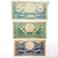 (ORIGINAL) Uang kuno kertas seri bunga uang mahar 5 rupiah 10 rupiah