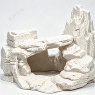 Pet Goods Shop🐱Layer Rock Island View Rock Hiding House Multi-Color Ecological Tank Set Ornaments Cl