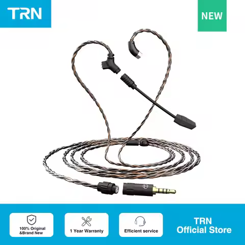 TRN RedChain Plus Gramr Gaming Earphone Upgrade Cable with Detachable Microphone 3.5mm 1.2M/2M Headp