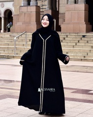 Abaya Gamis Syari Khadijah Jetblack Alsyahra Exclusive