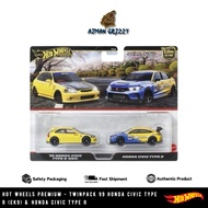 Hotwheels Premium Twin Pack - Spoon Honda Civic Type-R EK9 & FL5