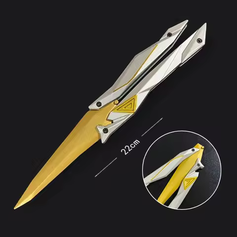 22cm Butterfly Knife Props for Valorant Singularity 2.0, Foldable Plastic & Zinc Alloy Game Peripher