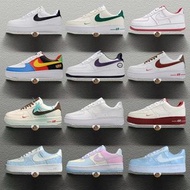 【正品特賣】Nike Air Force 1 AF1 AJ Size：36 - 47 空軍一號AF1男女同款低幫板鞋aj男鞋奶咖全白變色龍女鞋