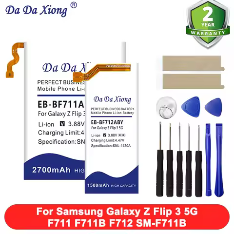 New EB-BF711ABY EB-BF712ABY Battery For Samsung Galaxy Z Flip 3 5G F711 F711B F712 SM-F711B Smartpho