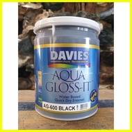 ◹ ∈ ◺ Aqua Gloss-it AG-600 Black 1L Davies Aqua Gloss It Water Based Enamel Paint 1 Liter