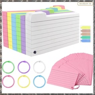 [L W H Y] 300 Pack Index Cards, 3inch X 5inch Ruled Index Cards with Ring, Colored Lined Flash Cards