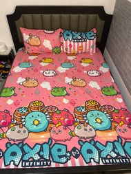 Pink Axie Infinity Design 3 in 1 Canadian Cotton Bedsheet Set 2 Pillowcase 1 Bedsheet