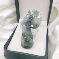 緬甸藍水飄花 龍斧 掛件 擺件 | 天然緬甸玉A貨翡翠