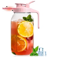 64oz Glass  Jar Pitcher with Lid,2 Quart Airtight Glass Water Jug,Leakproof Wide Mouth  Jar Pitcher