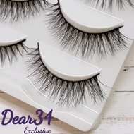 《 Dear34 》 3D Three-Dimensional D-2 Natural Lifelike Cross Eyelashes Extended False Recommendation S