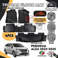 100% Fit PERODUA ALZA 2022-2025 ALZA New 7 SEAT Car Carpet TPE Floor Mat Karpet Kereta