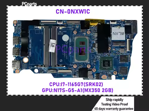 PCparts CN-0NXW1C For Dell Lnspiron 3511 Laptop Motherboard GDM51 LA-L24EP I7-1165G7 CPU N17S-G5-A1 