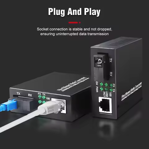 1pair single fiber optic transceiver media converter fiber optic sc to rj45 20km 10/100M AB sc fiber