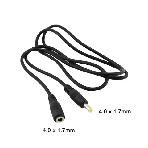 1pc DC Power 4.0 X 1.7mm Male To 4.0 X 1.7mm Female Jack Extension Connector Adapter Cable Cord 90cm