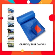 High Quality Blue Orange Water/Tear Resistance Flexible Sheet Canvas Tarpaulin Sheet Kanvas Biru Oren Kanopi Khemah