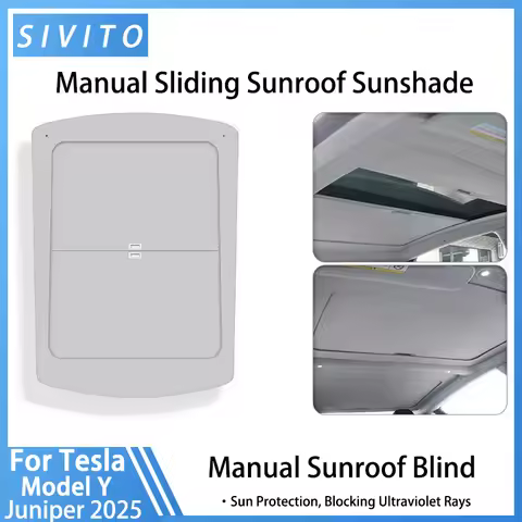Upgrade Manual Sunroof Sunshade For Tesla ModelY Juniper 2025+ Roof UV Protection Retractable Sun Vi