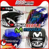 TSR 718 Helmet TSR Beetle MOVISTAR Yamaha Black Yamaha Blue With Clear Visor TSR Helmet Yamaha Movis